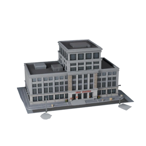 Fire Station 3D Model for Unity - Game Asset for Architecture