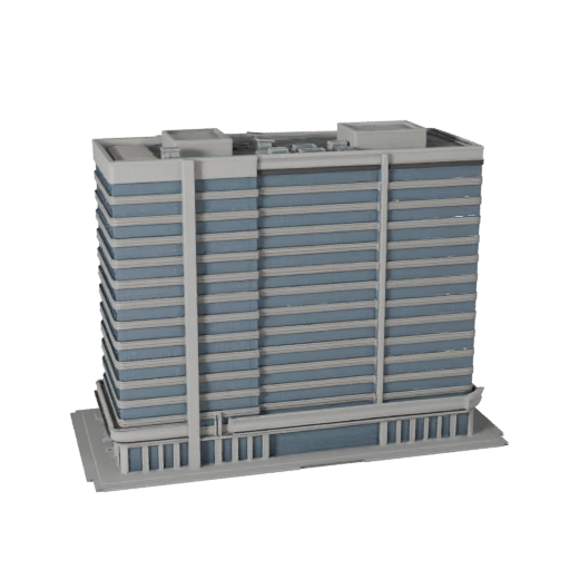 Druckbares Geschäftszentrum STL 3D-Modell - Maßstabsgetreues Asset