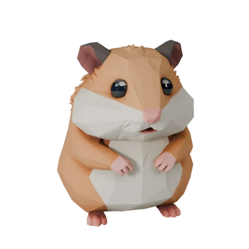 Modèle 3D de Hamster Low Poly - Asset de Jeu Unity avec FBX | Libre de Droits