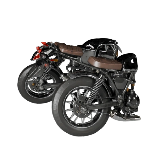 High Poly Retro Motorcycle 3D Model for Studio Renders