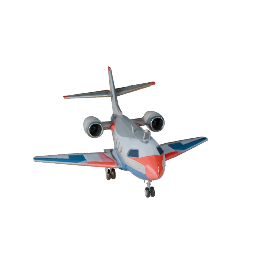 Modèle 3D de Jet Privé Dessin Animé pour Jeux Stylisés Actif PBR