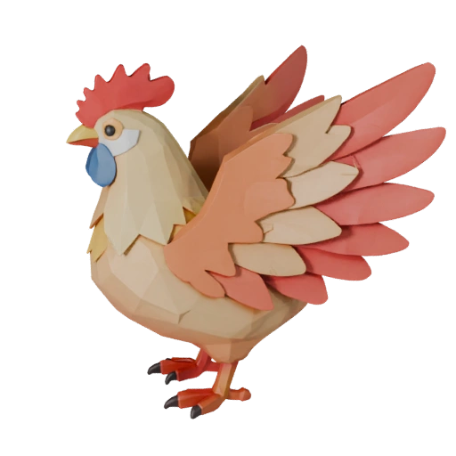 High Poly Rooster 3D Model - Detailed STL Asset for Printing