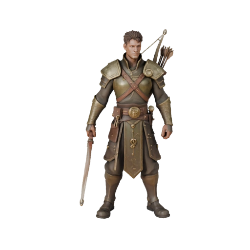 Modello Personaggio Guardaboschi PNG Fantasy - Modellato