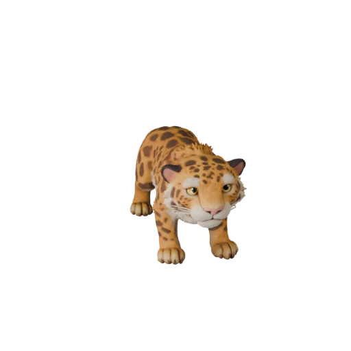 Modelo 3D de Onça Desenho Animado - Asset Estilizado para Animação | PBR