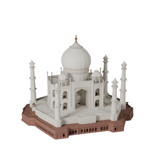 Modèle 3D Low Poly Taj Mahal pour Jeux Temps Réel et RV