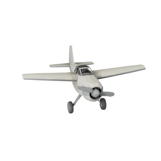 Low Poly Propeller Plane 3D Model for Unity & Unreal