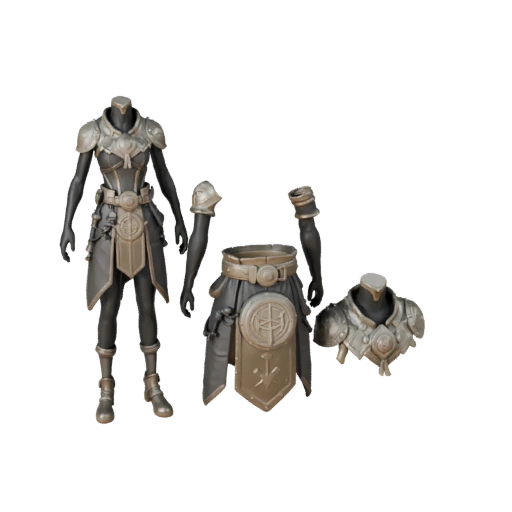 Fantasy Field Warrior Character Model - Rigged