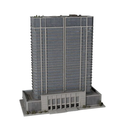 Luxuriöser Wolkenkratzer Turm 3D-Modell für Blender - Render-Asset