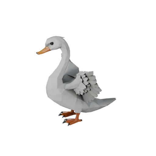 Modelo 3D de Cisne Baixo Poli - Asset para Jogo Unity com FBX | Livre de Royalties