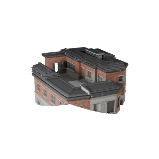 Hochwertiges modulares Dach-Bausatz 3D-Modell für Archviz