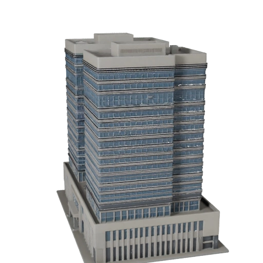 Hohes Poly Business Center 3D-Modell für Archviz für Architektur