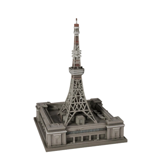 Tokyo Tower 3D Model for Unity - Game Asset for Architecture