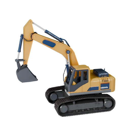 Cartoon Excavator 3D Model for Stylized Games PBR Asset