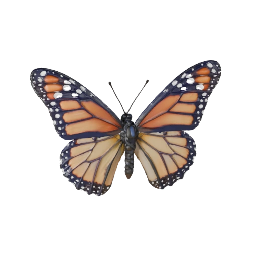 Modelo 3D Borboleta Monarca para Unity - Asset Pronto para Jogo, FBX