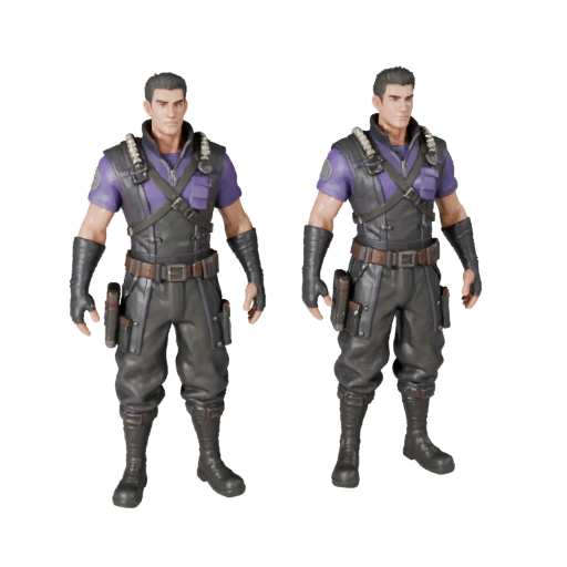 Modello Personaggio Ufficiale NPC Fantascienza - Rigging