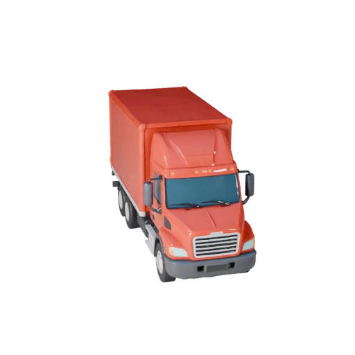 Modèle 3D de Semi-remorque Dessin Animé pour Jeux Stylisés Actif PBR