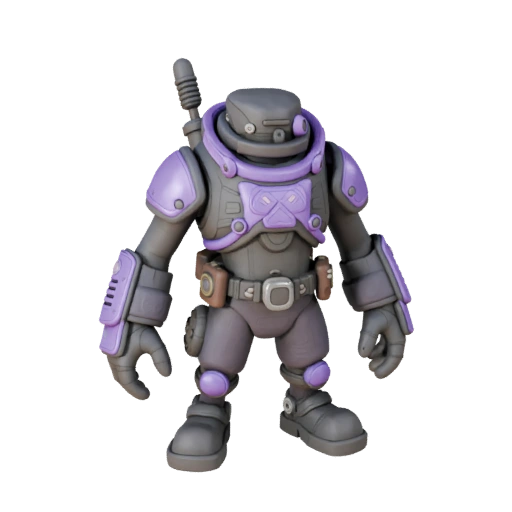 Modelo de Personagem NPC Comerciante Ciberpunk de Assalto - Rigado