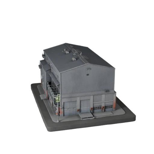 Low Poly Grain Silo 3D Model for Realtime Games and VR