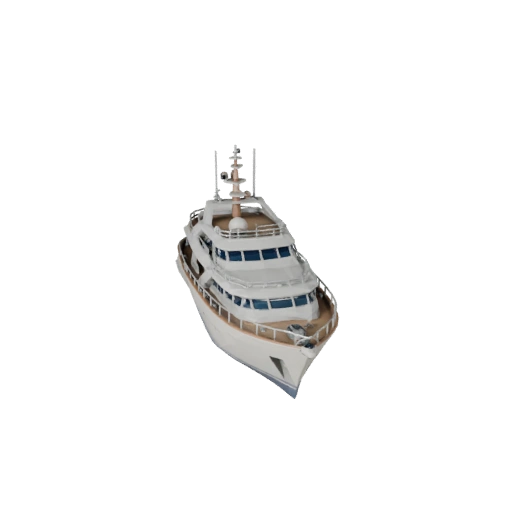Modelo 3D de Iate Vintage Baixo Poli para Unity e Unreal