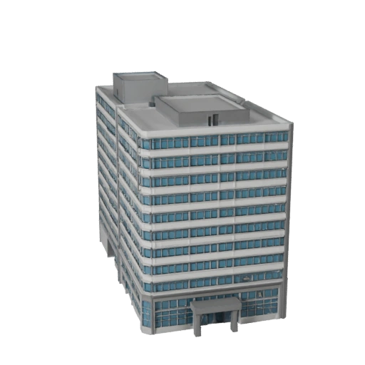 Modèle 3D de siège social d'entreprise low poly pour jeux et RV
