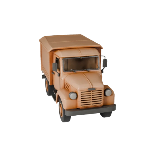 Printable Vintage Cargo Truck STL 3D Model - Display
