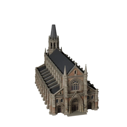 Modelo 3D de Catedral para Unreal - Ativo UE em Tempo Real para Tempo Real