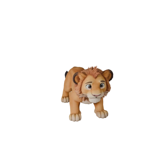 Cartoon Lion Cub 3D Model - Stylized Asset for Animation | PBR