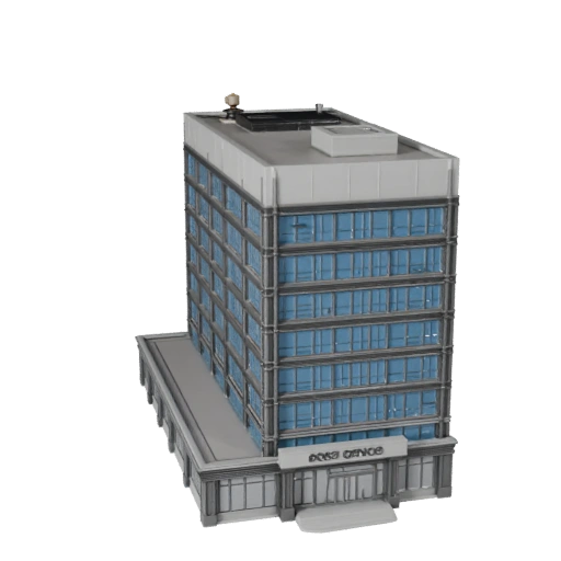 Modèle 3D de bureau de poste pour Blender - Asset de rendu pour l'architecture