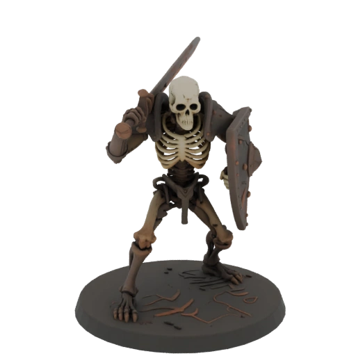Dark Fantasy Skeleton Warrior Miniature STL - Stalking