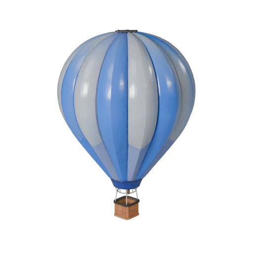 Low Poly Hot Air Balloon 3D Model for Unity & Unreal