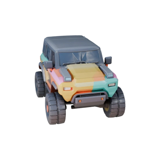 Modelo 3D de Lujoso SUV Caricatura para Juegos Estilizados Activo PBR