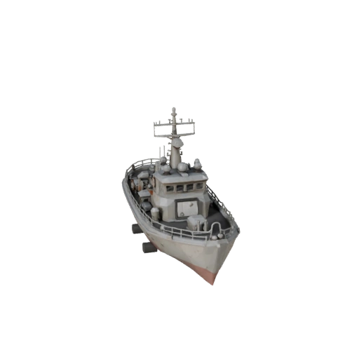Bateau de patrouille vintage low poly 3D pour Unity & Unreal