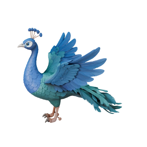 Modelo 3D de Pavo Real de Alto Poligonaje - Recurso STL Detallado para Impresión