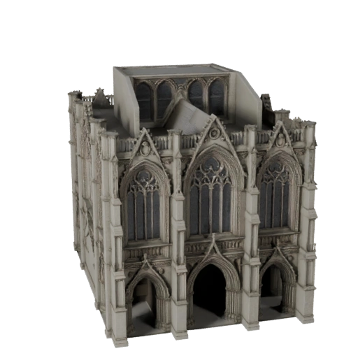 Gotische Fassade 3D-Modell - Realistisches Archviz-Asset für Architektur