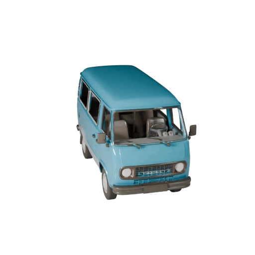 Retro Van 3D Model for Unity - Low Poly Game Asset