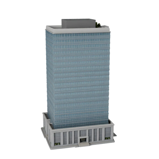 Hochhaus Büro Turm 3D Modell für Blender - Render Asset