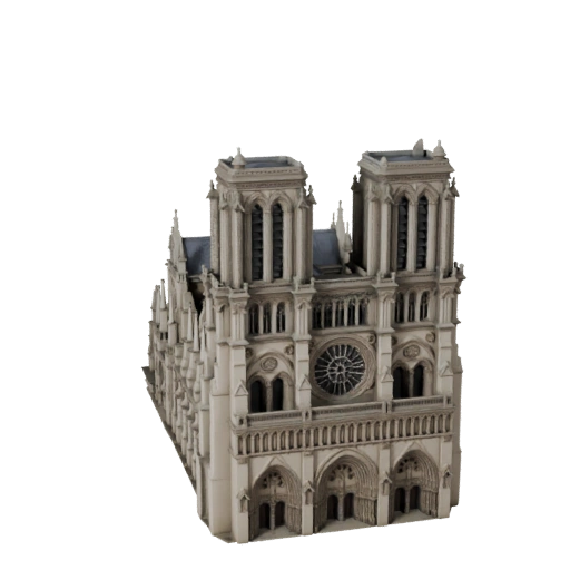 Printable Notre Dame Cathedral STL 3D Model - Scale Asset