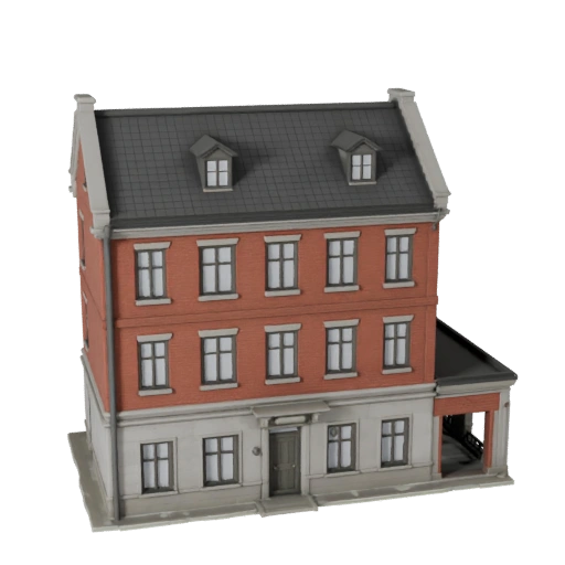 Colonial House 3D Model for Blender - Render Asset