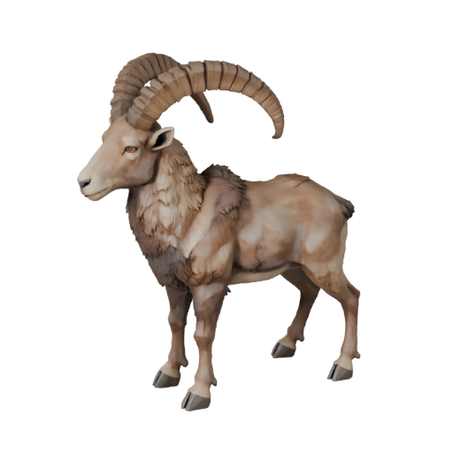 Low Poly Ibex 3D Model - Unity Game Asset with FBX | Royalty-Free