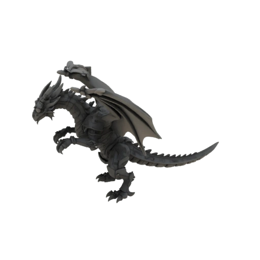 Miniatura STL de Dragão Blindado de Fantasia Sombria para Chefe