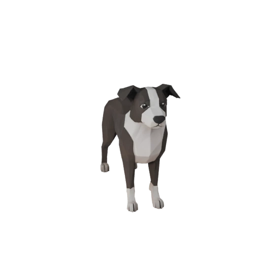 Low Poly Border Collie Hund 3D Modell - Unity Game Asset mit FBX