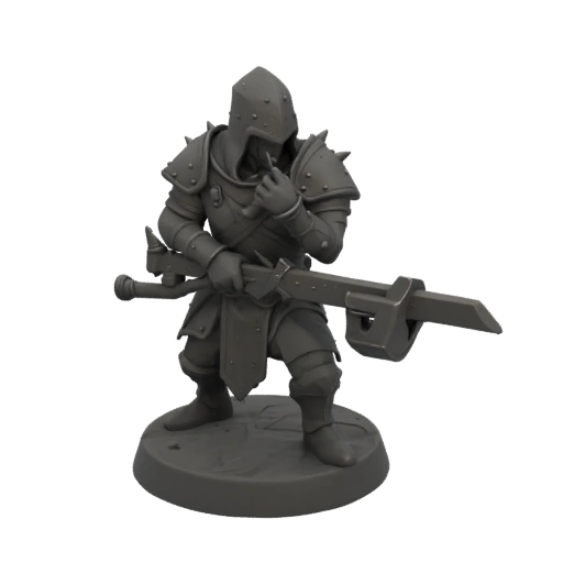 Medieval Dwarf Assassin Miniature STL - Aiming