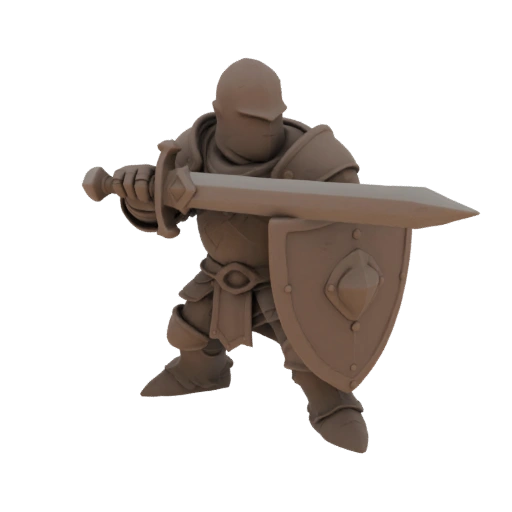 Medieval Dwarf Paladin Miniature STL - Aiming