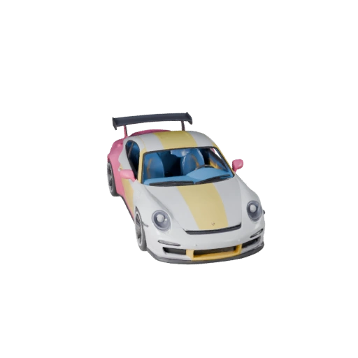 Voiture de sport inspirée de porsche 3D - Low poly stylisé