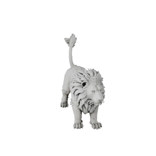 Hoher Poly Weißer Löwe 3D-Modell - Detailliertes STL-Asset für den Druck