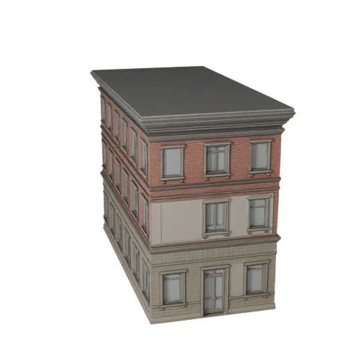 High Poly Modular Street Facade Kit 3D Model for Archviz