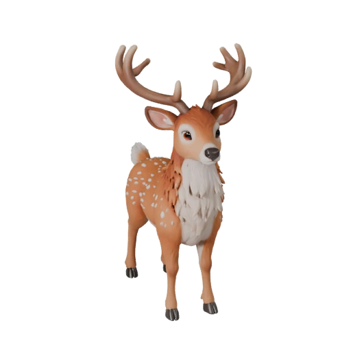 Modelo 3D de Veado Desenho Animado - Asset Estilizado para Animação | Livre de Royalties