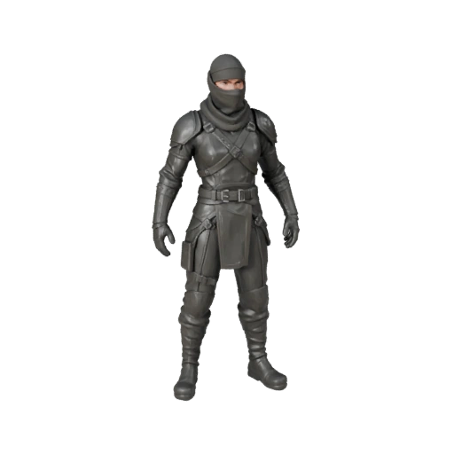 Modelo de Personaje Ninja Realista Endurecido en Batalla - Articulado