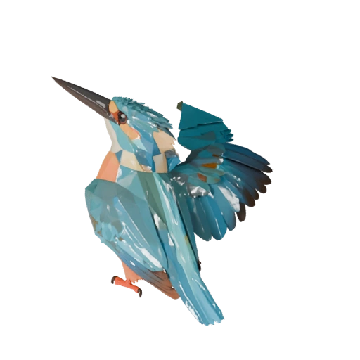 Low Poly Kingfisher 3D Model - Unity Game Asset with FBX | PBR