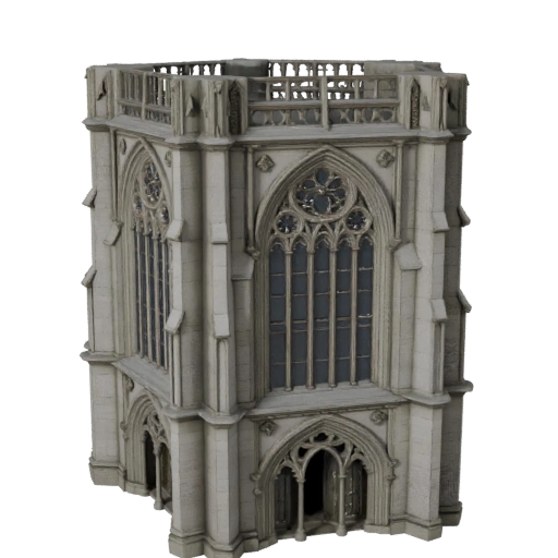 Gotische Fassade 3D-Modell für Unity - Spiel-Asset für Architektur
